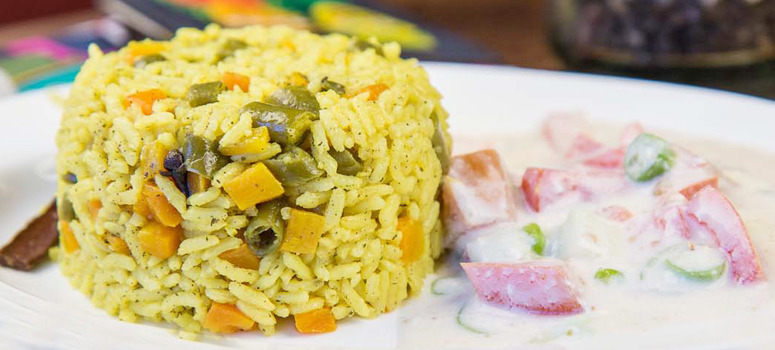 Vegetable Pulao & Raita