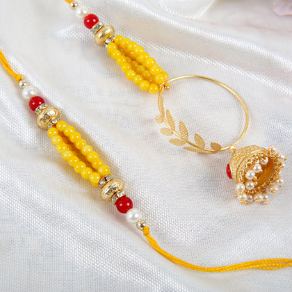 Jhumka Style Lumba Rakhi