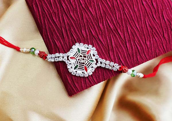 Floral Silver Rakhi