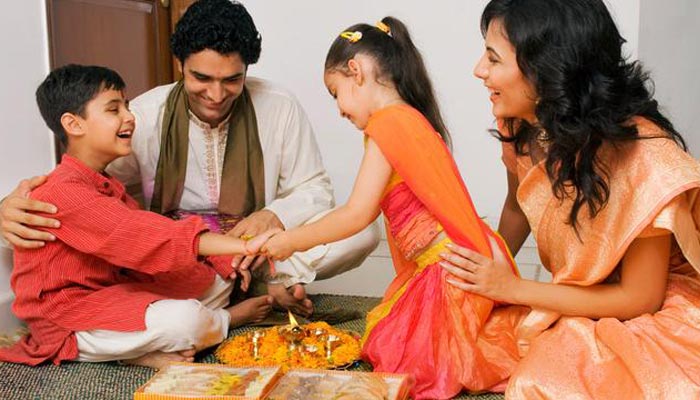 family celebrating Raksha Bandhan