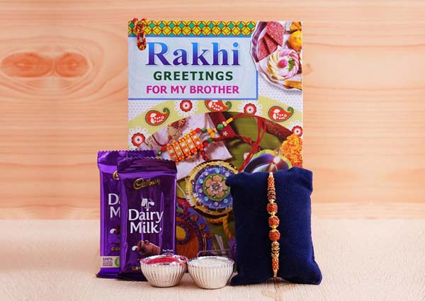 Greeting Card with Auspicious Rakhi