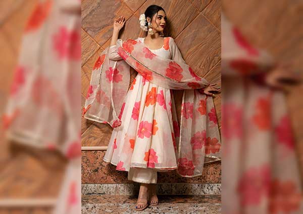 Floral anarkali suit