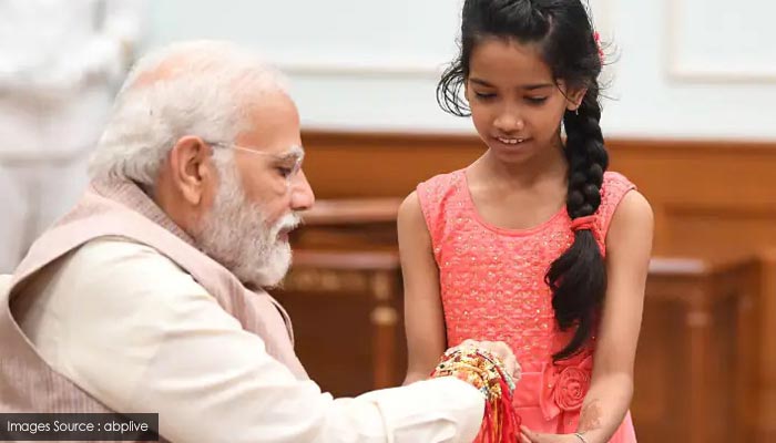 PM Modi celebrates Raksha Bandhan with Staff Daughters!